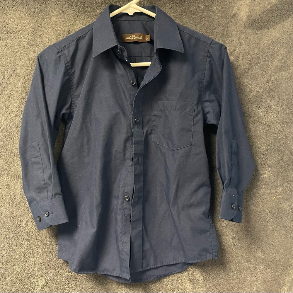 Navy blue boys button down - size 8